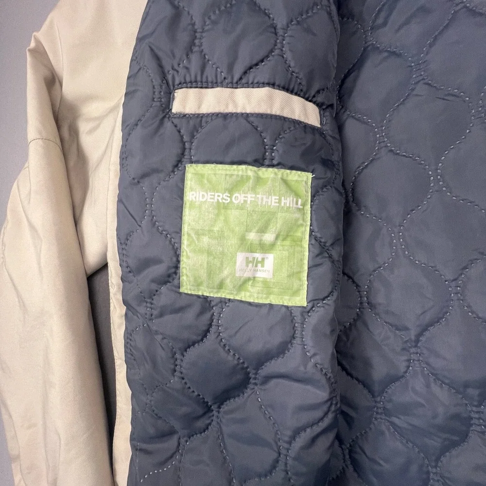 Helly Hansen Workwear Jacket Mens XXL Beige Quilted Snowboard Outdoor Gorpcore